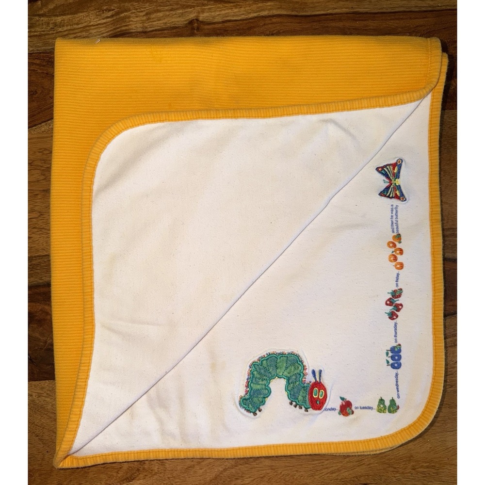 Baby Blanket Vintage Carter's Nursery The Very Hungry Caterpillar Embroidered